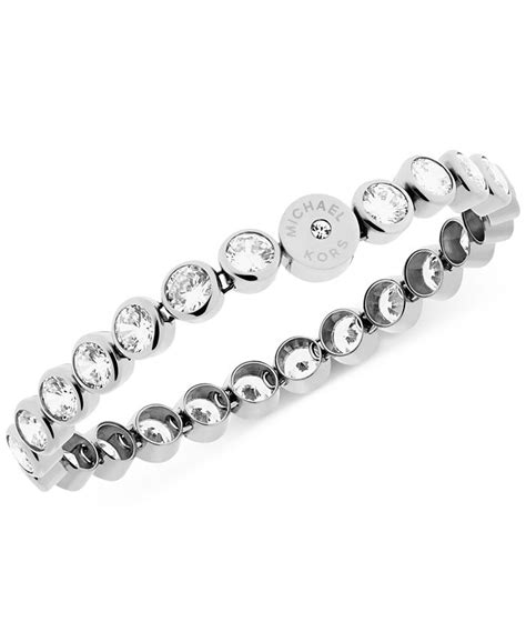 michael kors crystal bezel set tennis bracelet|Precious Metal.